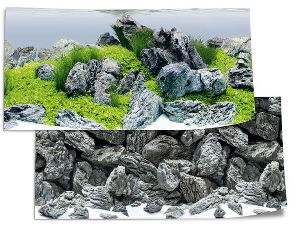 Фон-плёнка двусторонний "Poster 4, акваскейпинг/камни", 600*300мм 2