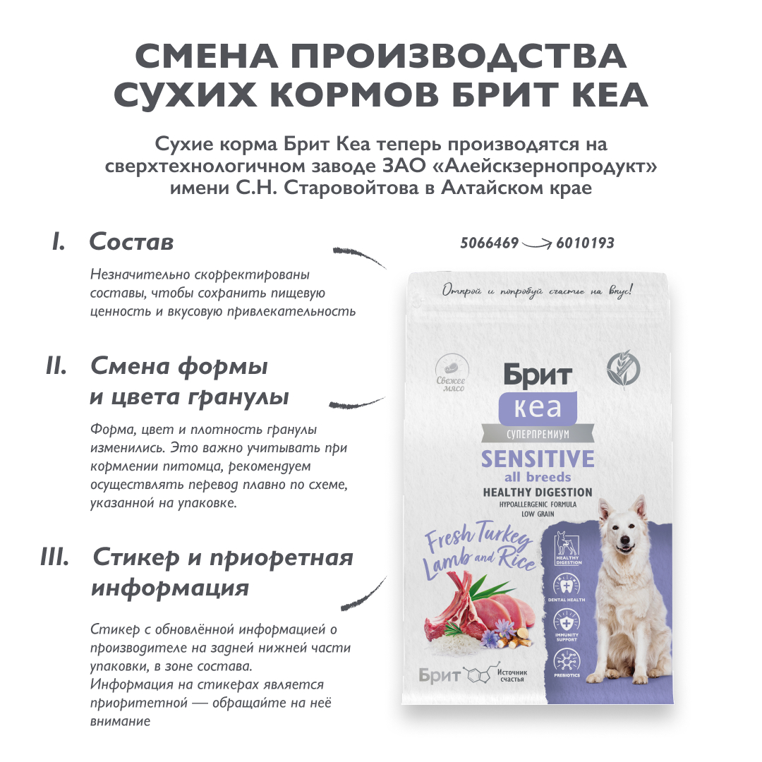 Сух корм DOG ADULT SENSITIVE ALL BREEDS HEALTHY DIGESTION с инд, ягн. и рис., 3 кг 2