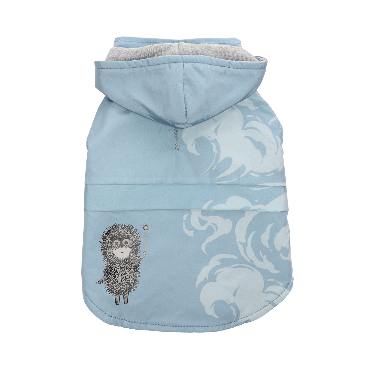 СОЮЗМУЛЬТФИЛЬМ Попона-дождевик водостойкая "Ёжик-мечтатель" XS, пепельно-голубая, дл.изделия по спине 20см 4