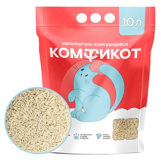 Наполнитель тофу комкующийся без аромата, 10 л