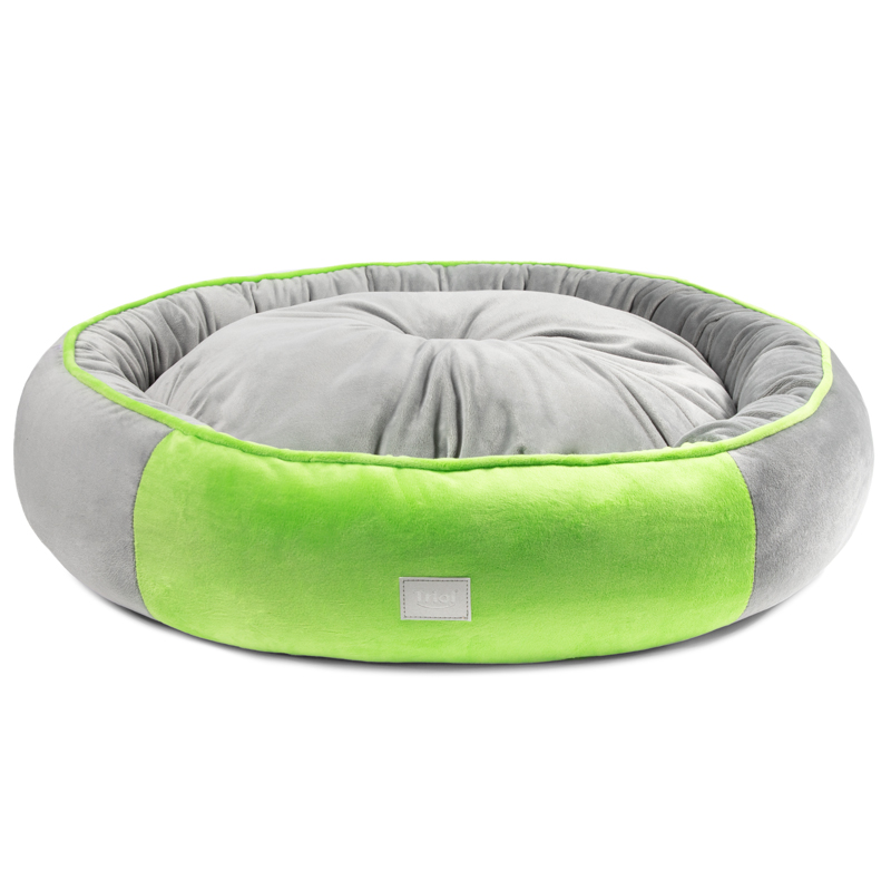 Лежанка для животных круглая "Клевер" L, серо-салатовая, 600*600*170мм 3
