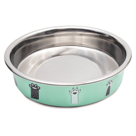 Миска для животных металлическая на резинке "Цап-царап", 0,45л