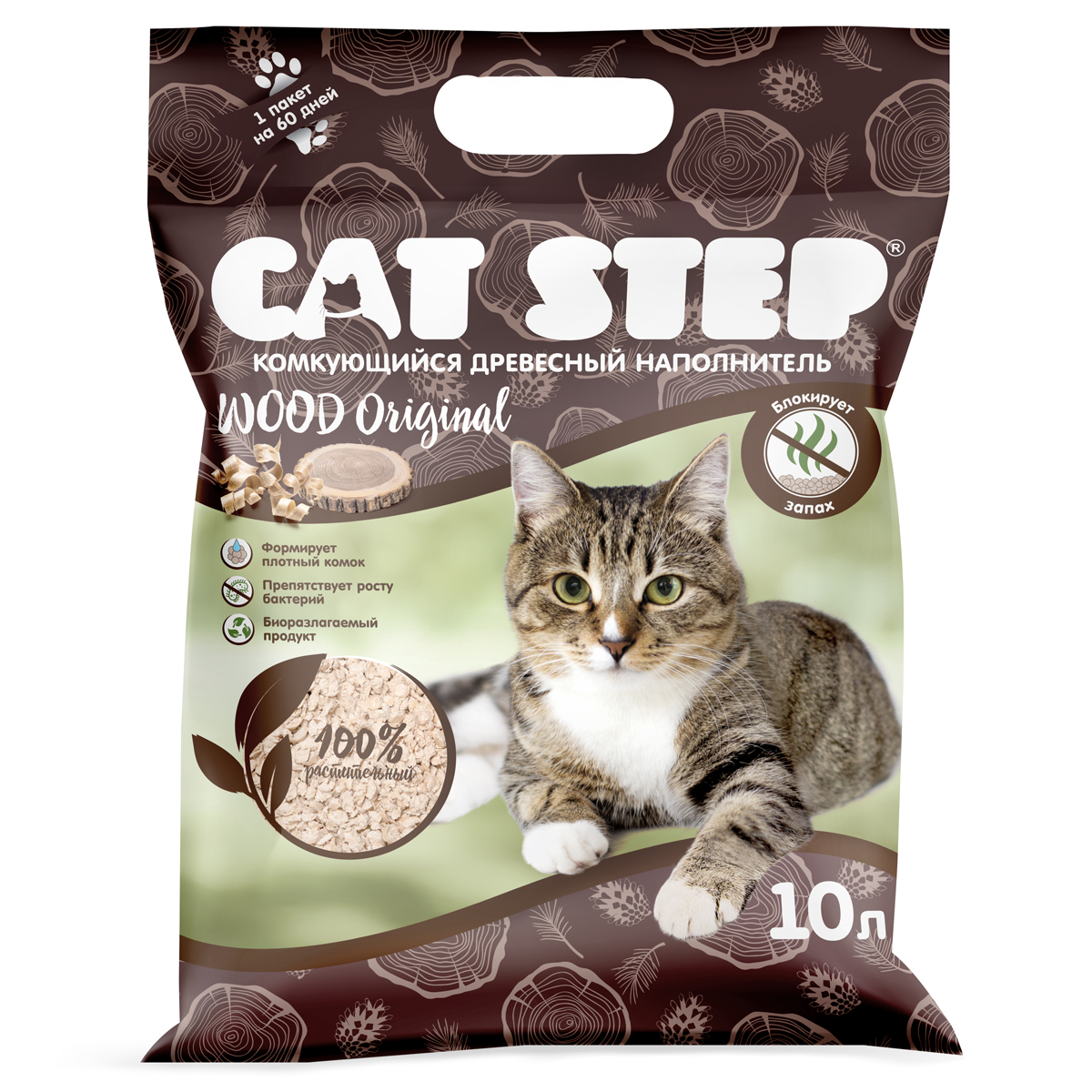 Wood Original Наполнитель растительный комкующийся, 10л 3