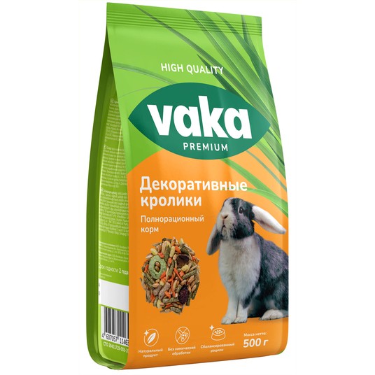 Вака High Quality корм для декоративных кроликов 500г/10/