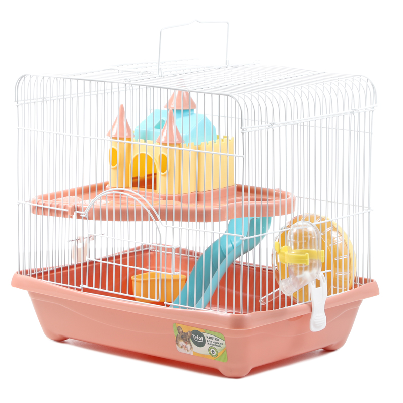 Клетка YD301 для мелких животных, эмаль, персиковая, 350*260*310мм 4