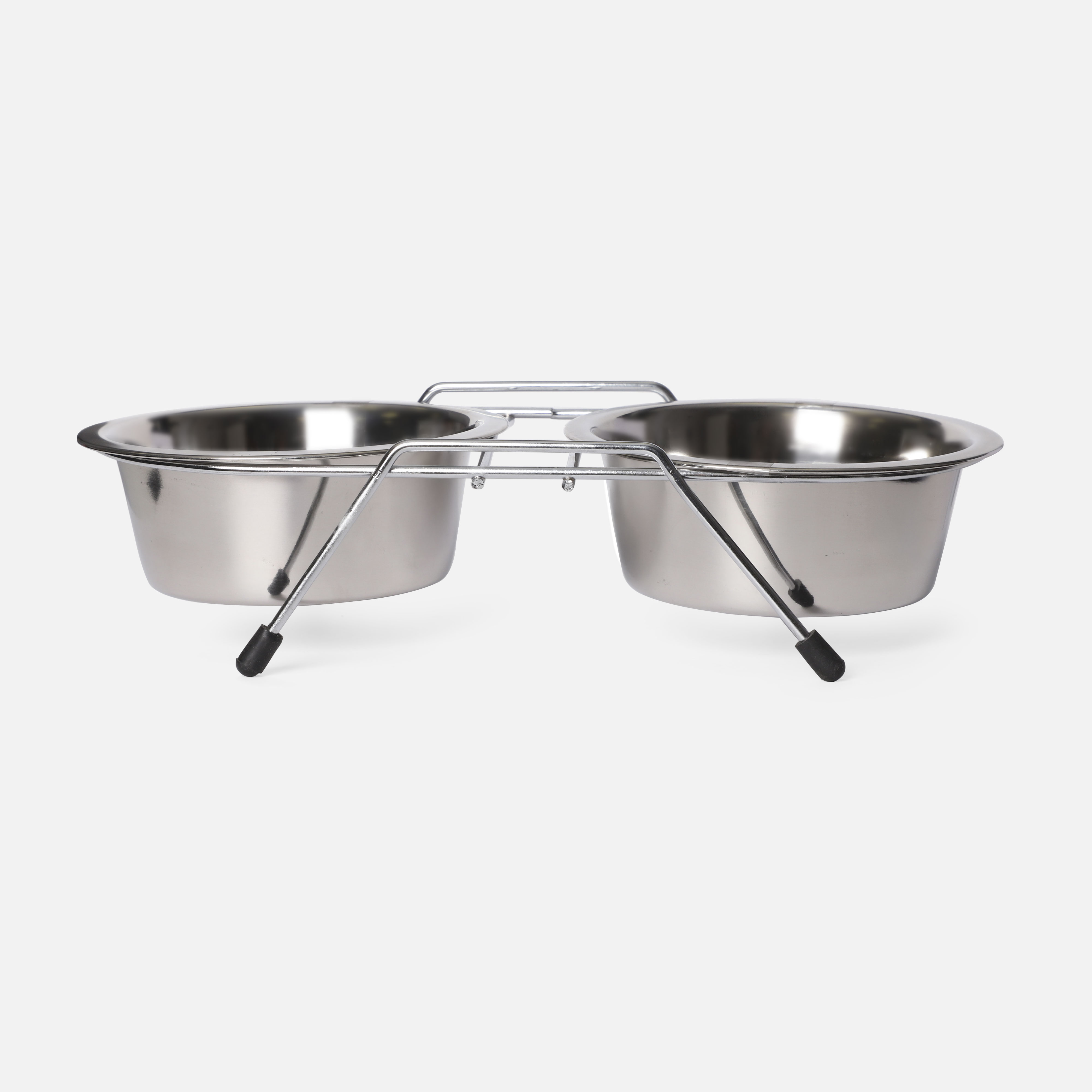 Миска металлическая на подставке, 2*0,40л 4