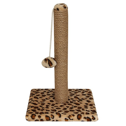 Когтеточка из джута с игрушкой "Столбик №18", однотонная, 260*260*460мм