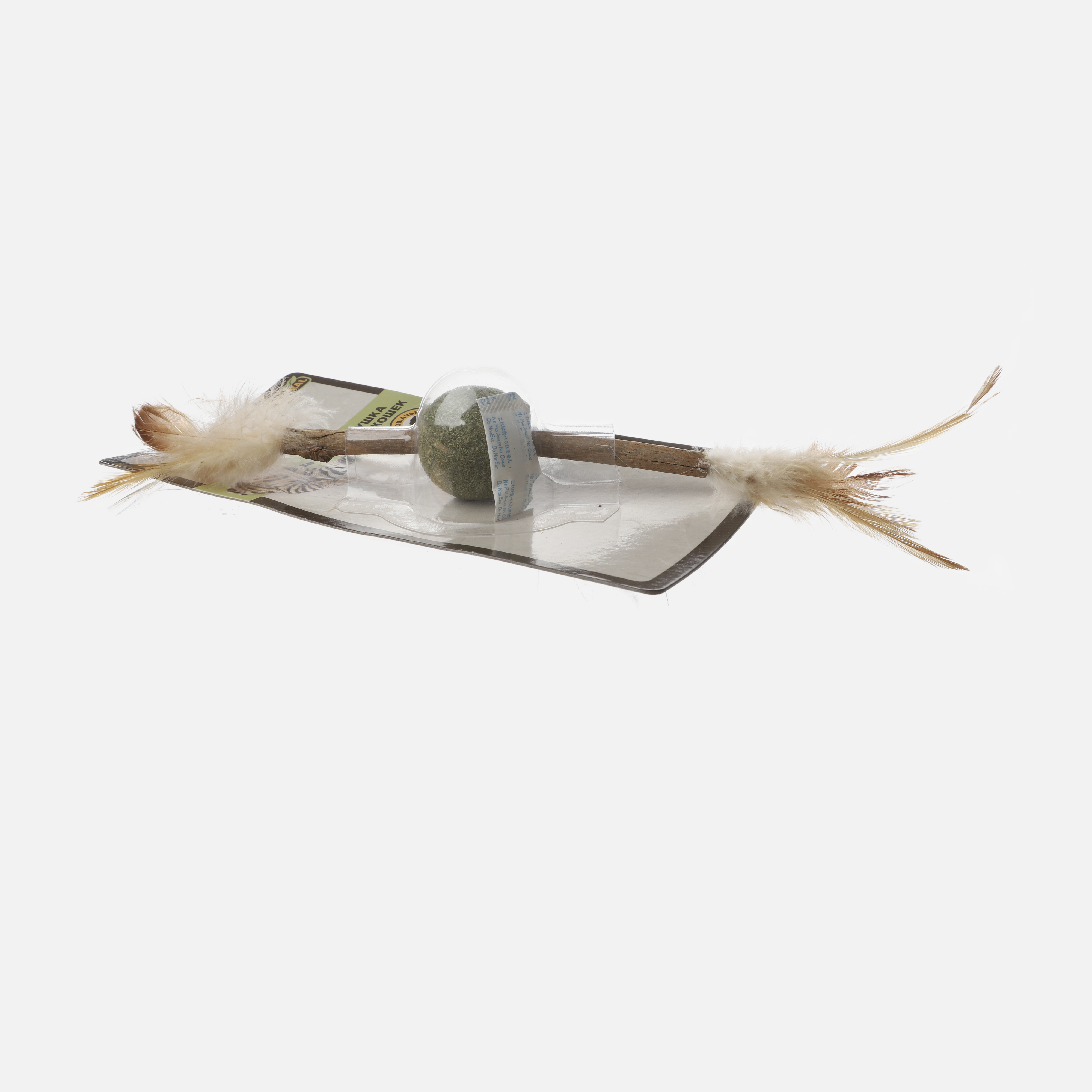 Игрушка для кошек из мататаби "Шарик с перьями", 120/200мм, серия NATURAL 3