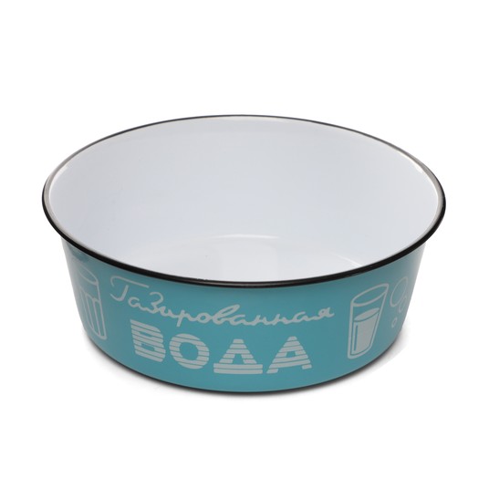 Миска для животных металлическая на резинке "Газированная вода", 1л