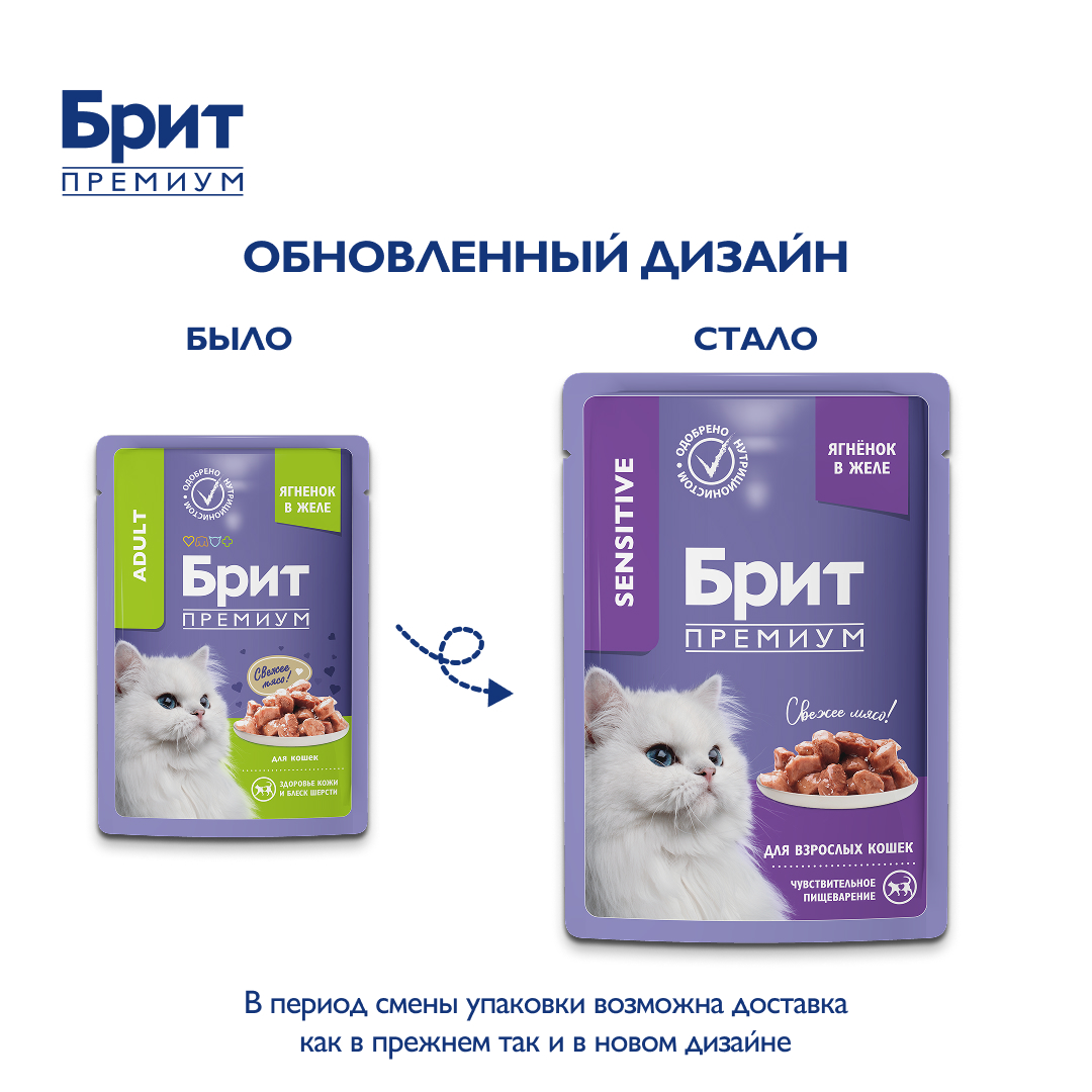 BRIT PREMIUM, Пауч для взрослых кошек, Ягнёнок в желе, 85г 4