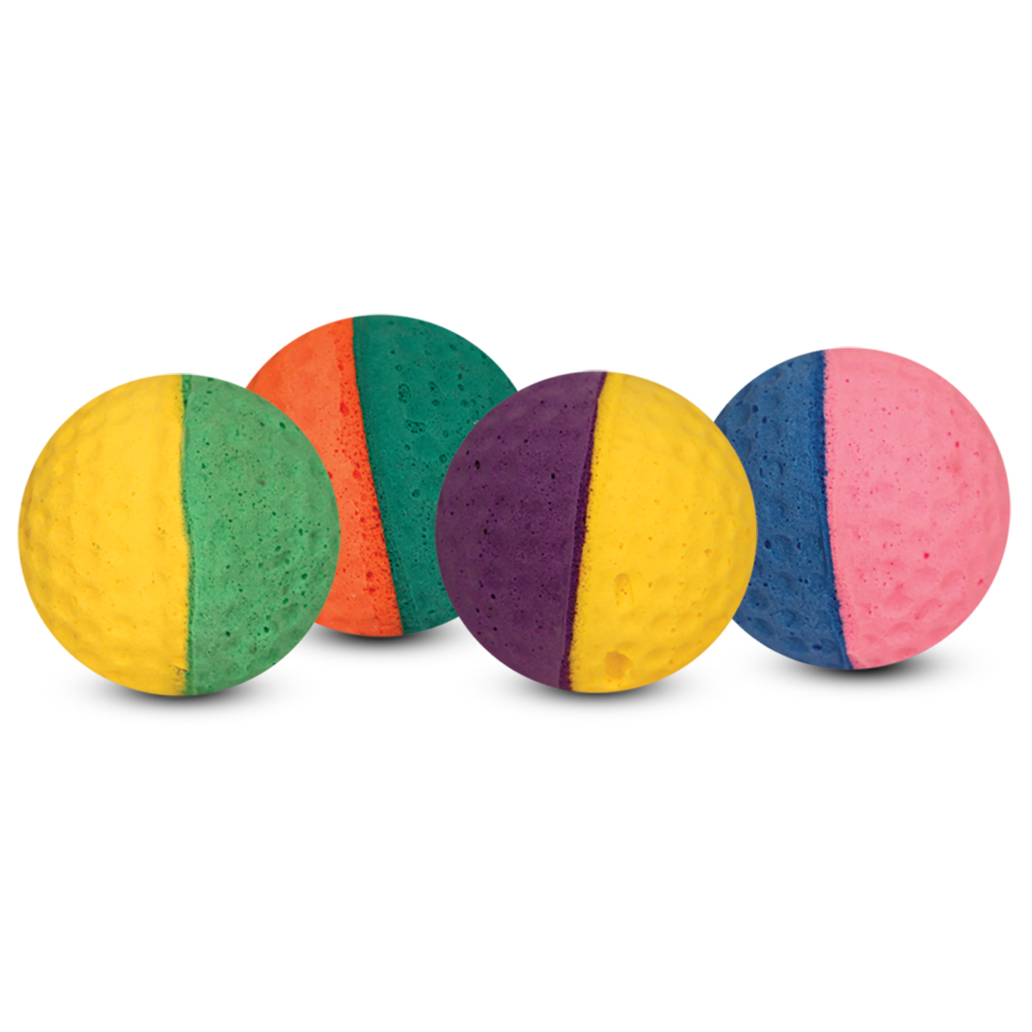 Игрушка для кошек "Мяч для гольфа", разноцветный, d40мм (уп.4шт.) 2