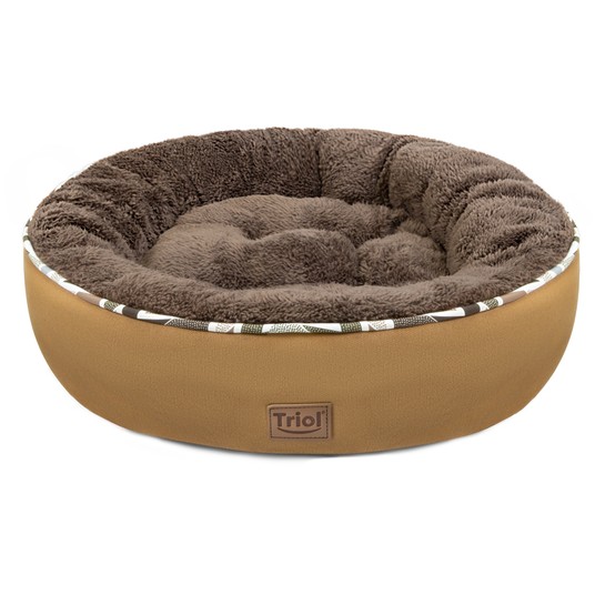 Лежанка круглая "Осенняя классика" M, коричневая, 600*600*140мм