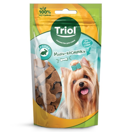 Лакомство для собак Мелких пород "Мини-косточки из кролика", 50г
