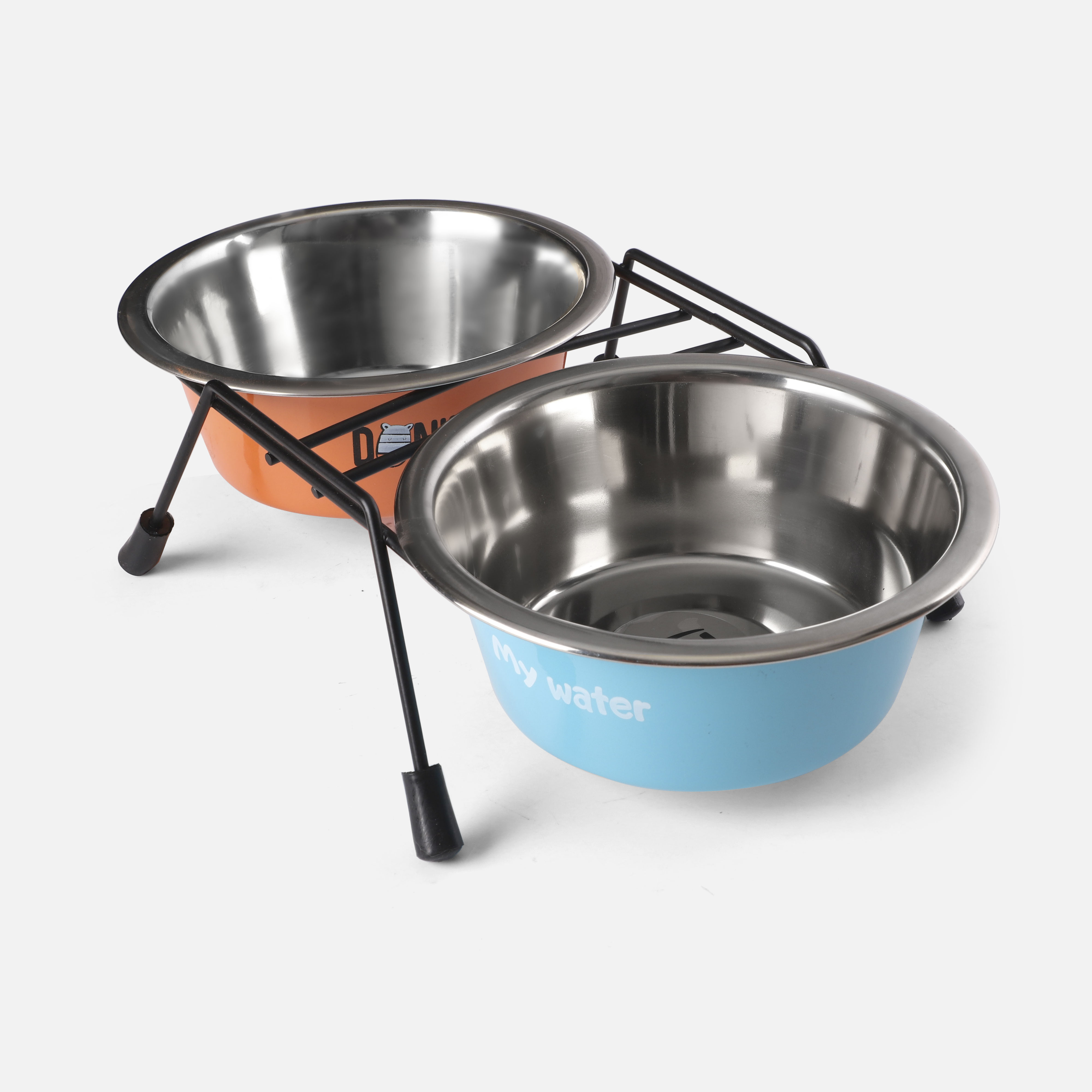 Миска металлическая на подставке "Water&Food", 2*0,4л 2