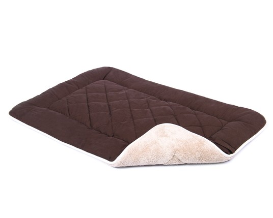 Нано-подстилка с меховой отделкой "Sleeper Cushion L", коричневая, 55х86 см