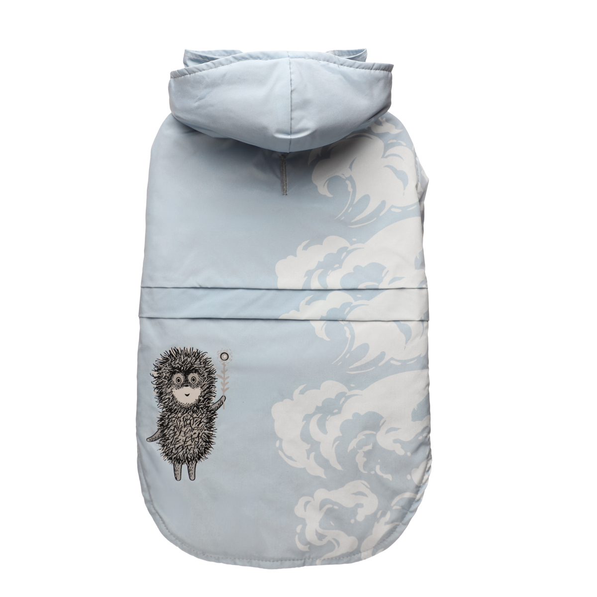 СОЮЗМУЛЬТФИЛЬМ Попона-дождевик водостойкая "Ёжик-мечтатель" L, пепельно-голубая, дл.изделия по спине 35см 7