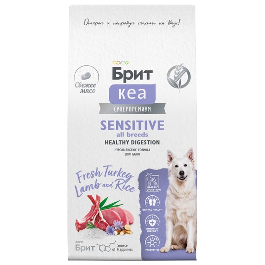 Сух корм DOG ADULT SENSITIVE ALL BREEDS HEALTHY DIGESTION с инд, ягн. и рис, 12 кг