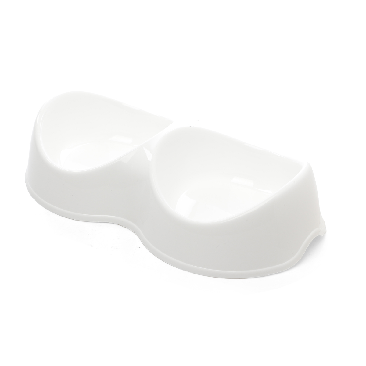 Миска пластиковая двойная "Инь Ян", белая, 2*0,2л 2