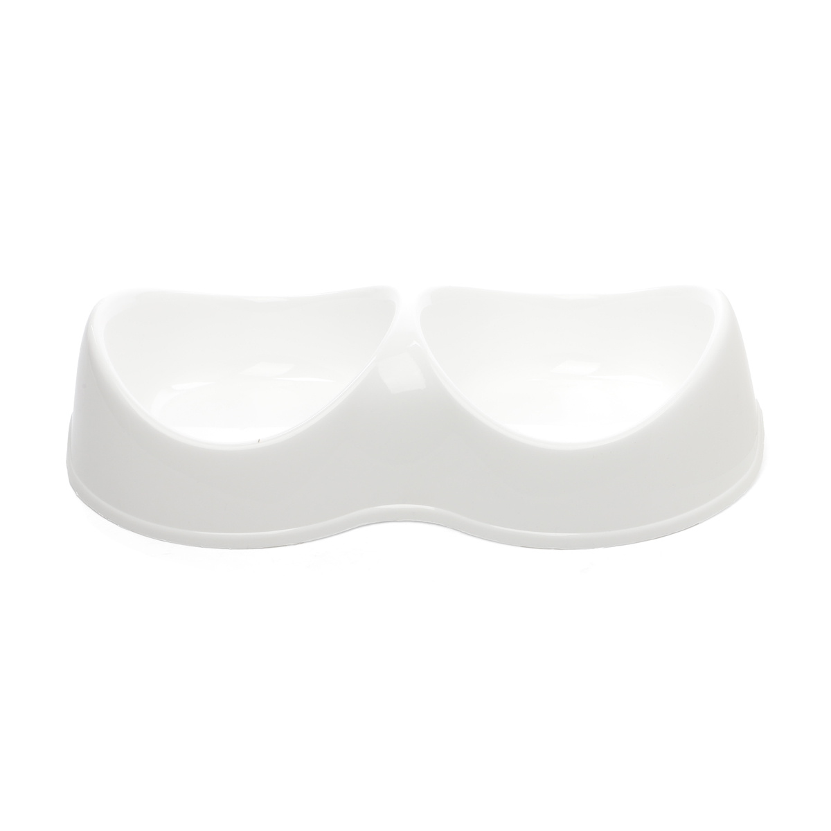 Миска пластиковая двойная "Инь Ян", белая, 2*0,2л 3