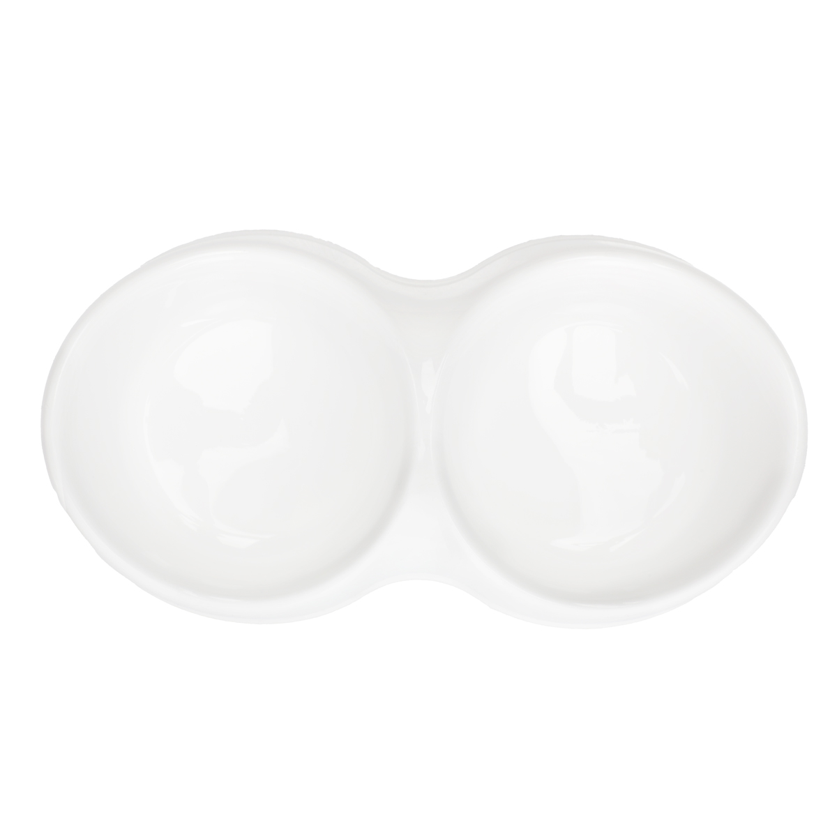 Миска пластиковая двойная "Инь Ян", белая, 2*0,2л 4