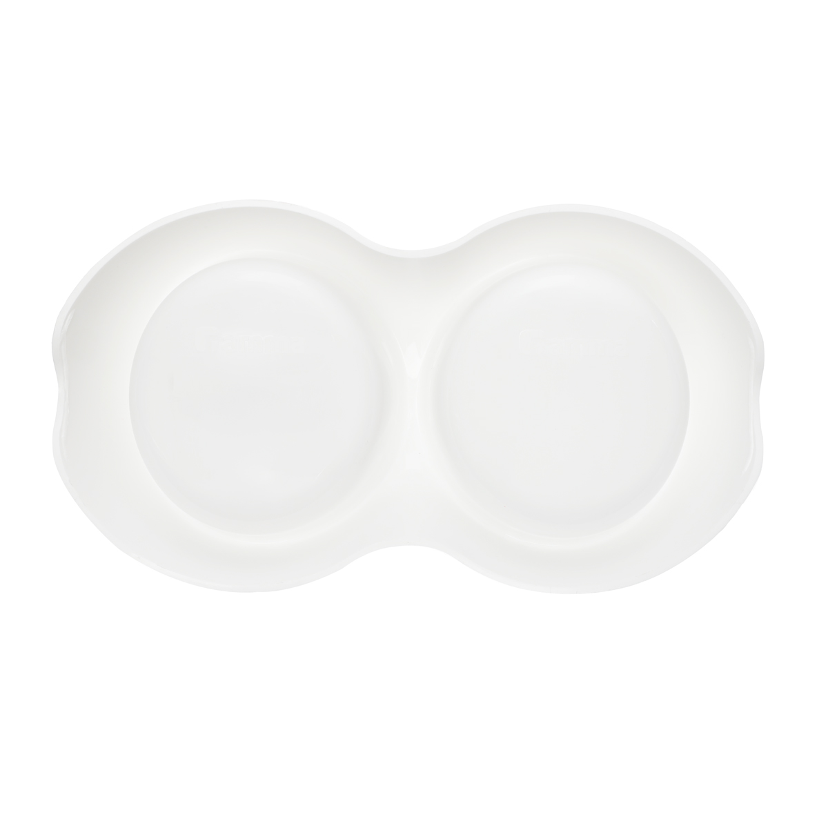 Миска пластиковая двойная "Инь Ян", белая, 2*0,2л 5