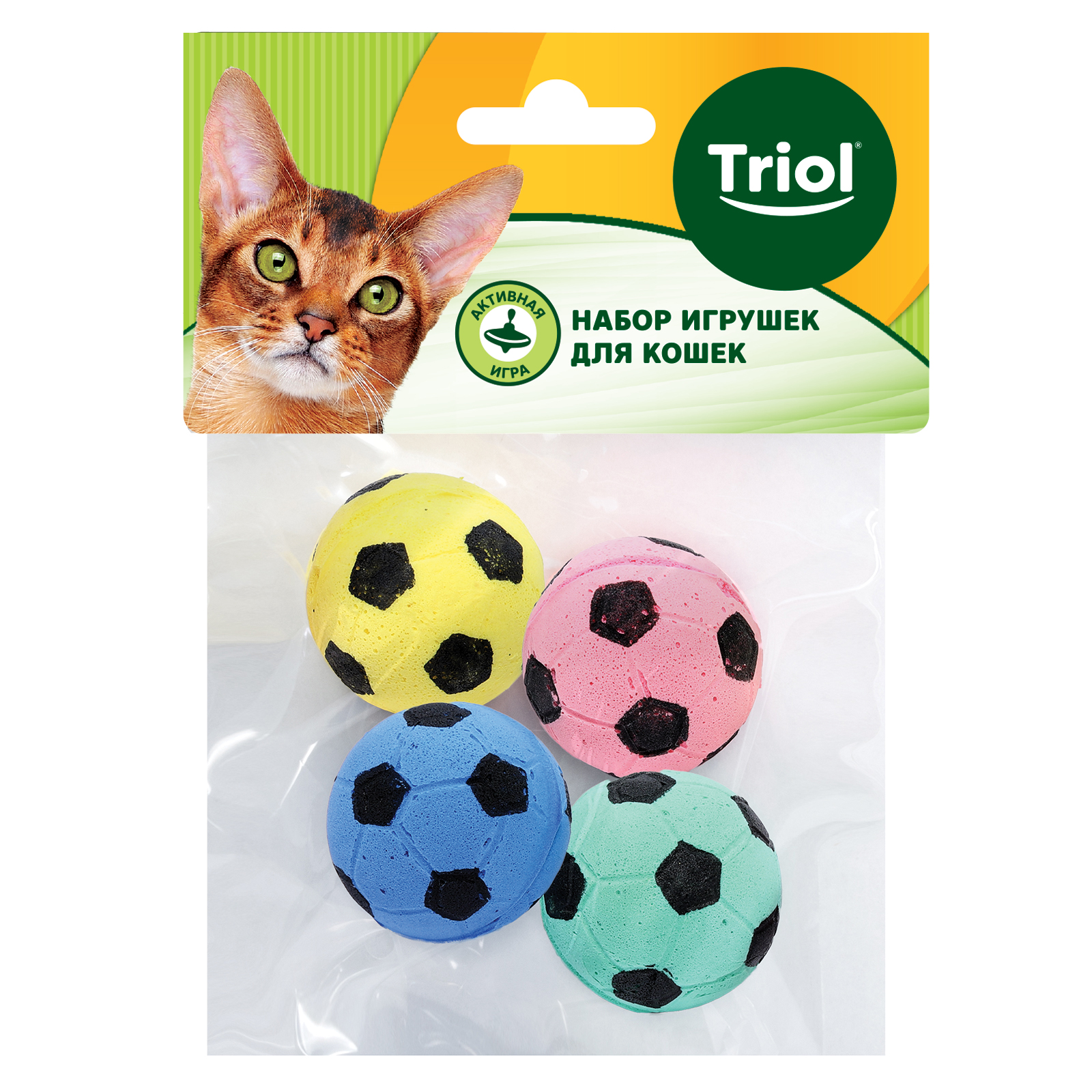 Игрушка для кошек "Мяч футбольный", d40мм (уп.4шт.) 2