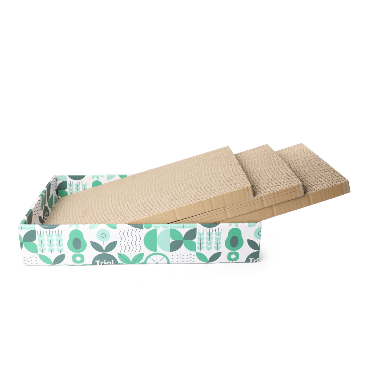 Когтеточка-лежанка из гофрокартона с 3-мя сменными блоками "Кейс", 430*255*80мм 2