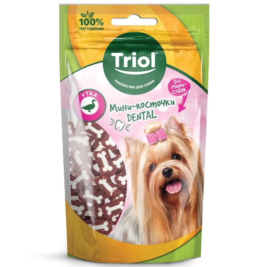 DENTAL Лакомство для собак Мелких пород "Мини-косточки из утки", 50г