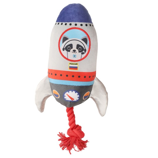 Игрушка мягкая для собак "Ракета с веревкой", 200/290мм