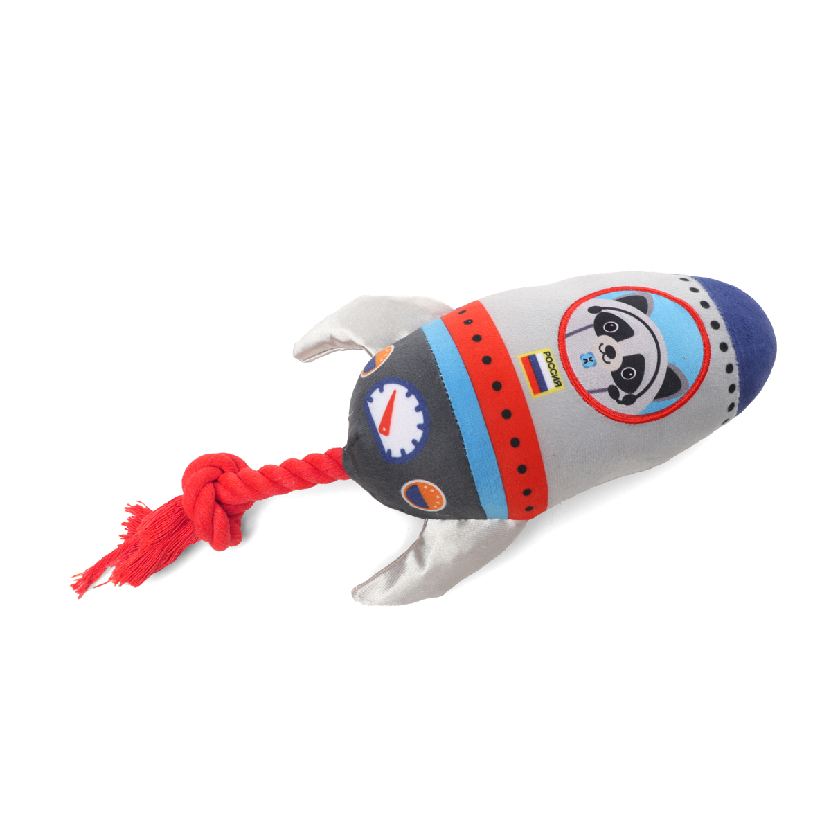 Игрушка мягкая для собак "Ракета с веревкой", 200/290мм 2