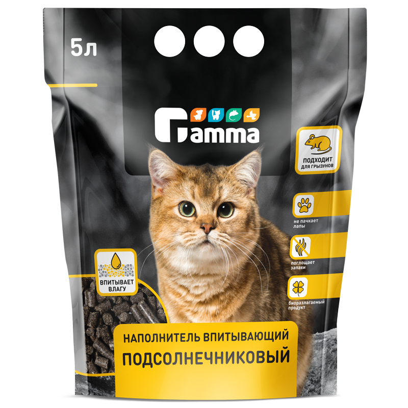 Наполнитель подсолнечниковый впитывающий, 5л 2