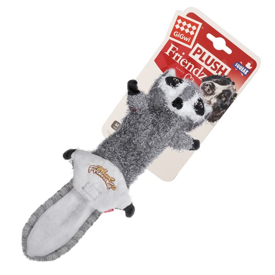 Игрушка для собак Шкурка енота со сменными пищалками 40см, серия PLUSH FRIENDZ