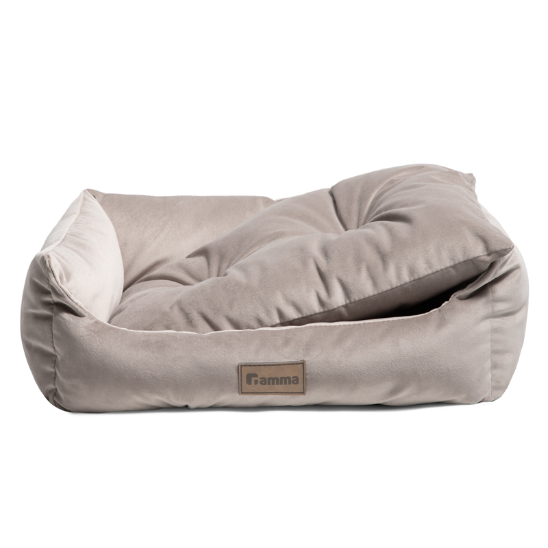 Лежанка для животных прямоугольная "Вернисаж" S, серая, 420*400*150мм 2