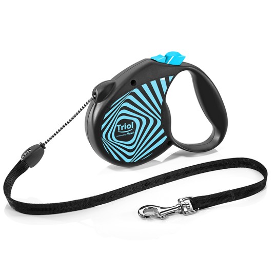 Поводок-рулетка для собак Flexi Life Geometry Blue M 5м до 20кг, трос