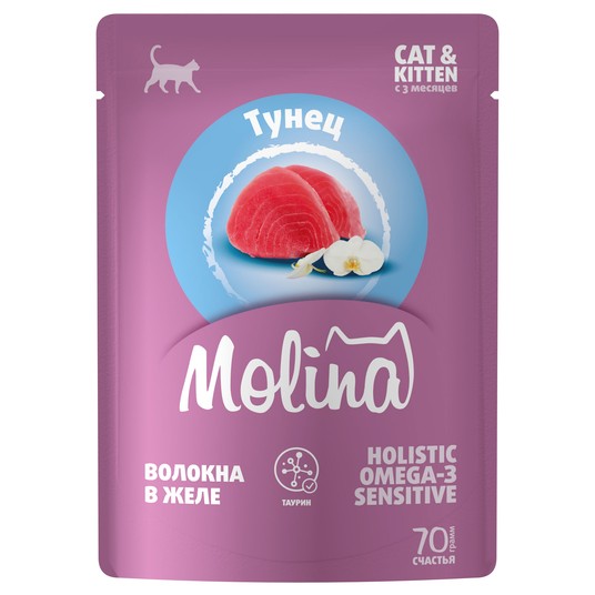 SUPERPREMIUM Пауч с Тунцом для котят и кошек, волокна в желе, 70г