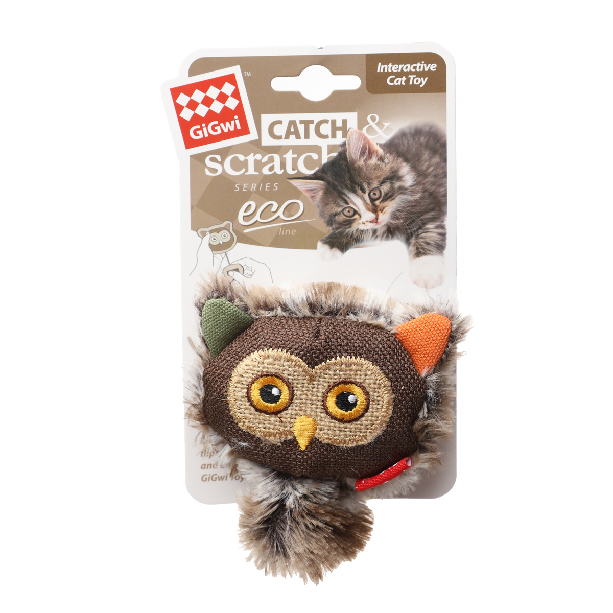 Игрушка для кошек Сова интерактивная 11 см, серия CATCH & SCRATCH ECO 5
