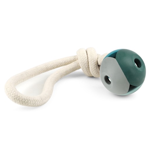 Игрушка для собак из резины "Мяч с веревкой", d75/350мм