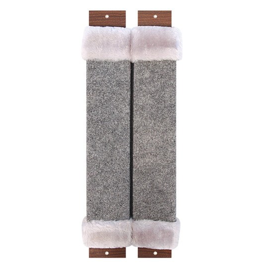 Когтеточка из ковролина №1 угловая с оторочкой из меха, 200*30*530мм