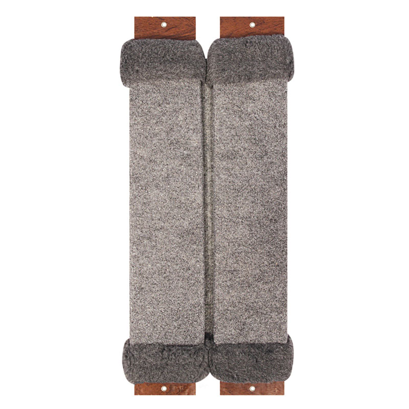 Когтеточка из ковролина №1 угловая с оторочкой из меха, 200*30*530мм 2