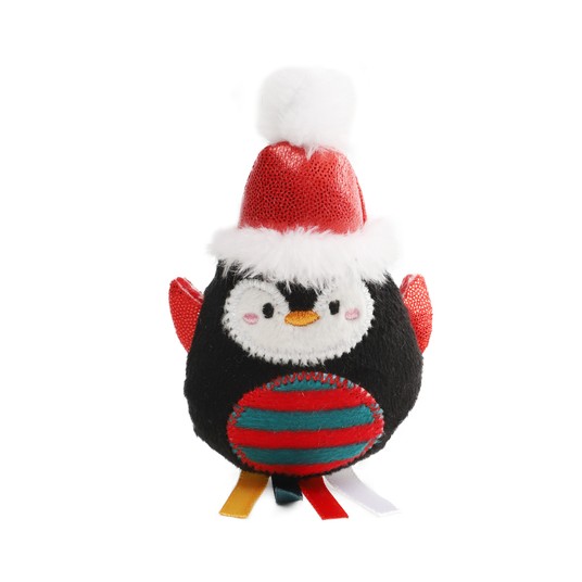 X-mas TALES Игрушка мягкая для кошек "Пингвин с ленточками", 90/115мм