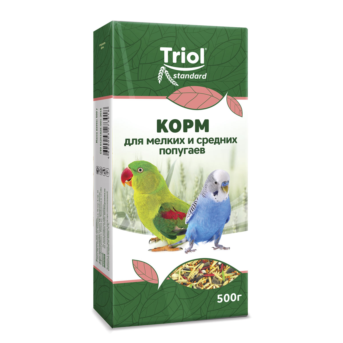 Корм для мелких и средних попугаев "Экстра", 500г, Тriol Standard 2