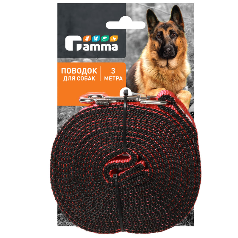 Поводок капроновый "Ларс" M, цвет в ассортименте, 16*3000мм 4