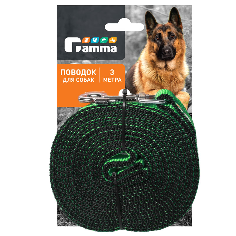 Поводок капроновый "Ларс" M, цвет в ассортименте, 16*3000мм 6