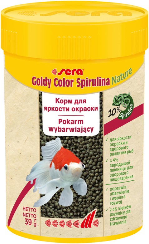 Корм для золотых рыбок, для яркости окраса, в гранулах "Goldy Color Spirulina",100мл,39г