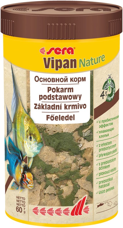Корм для всех видов рыб, основной в хлопьях "Vipan Nature" 250 мл, 60 г