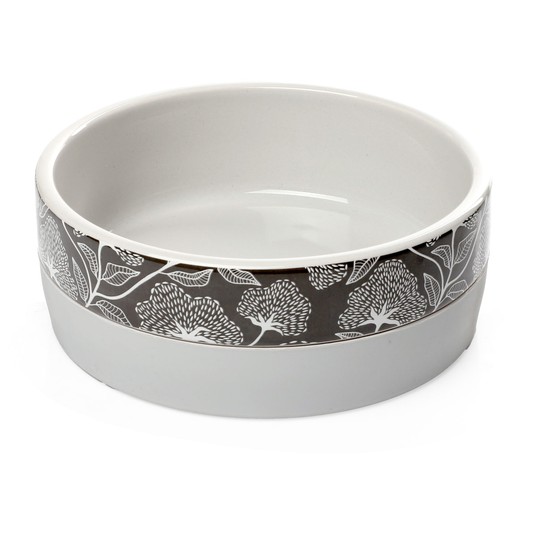 Миска для животных керамическая на силиконовой резинке "Ботаника", 0,85л