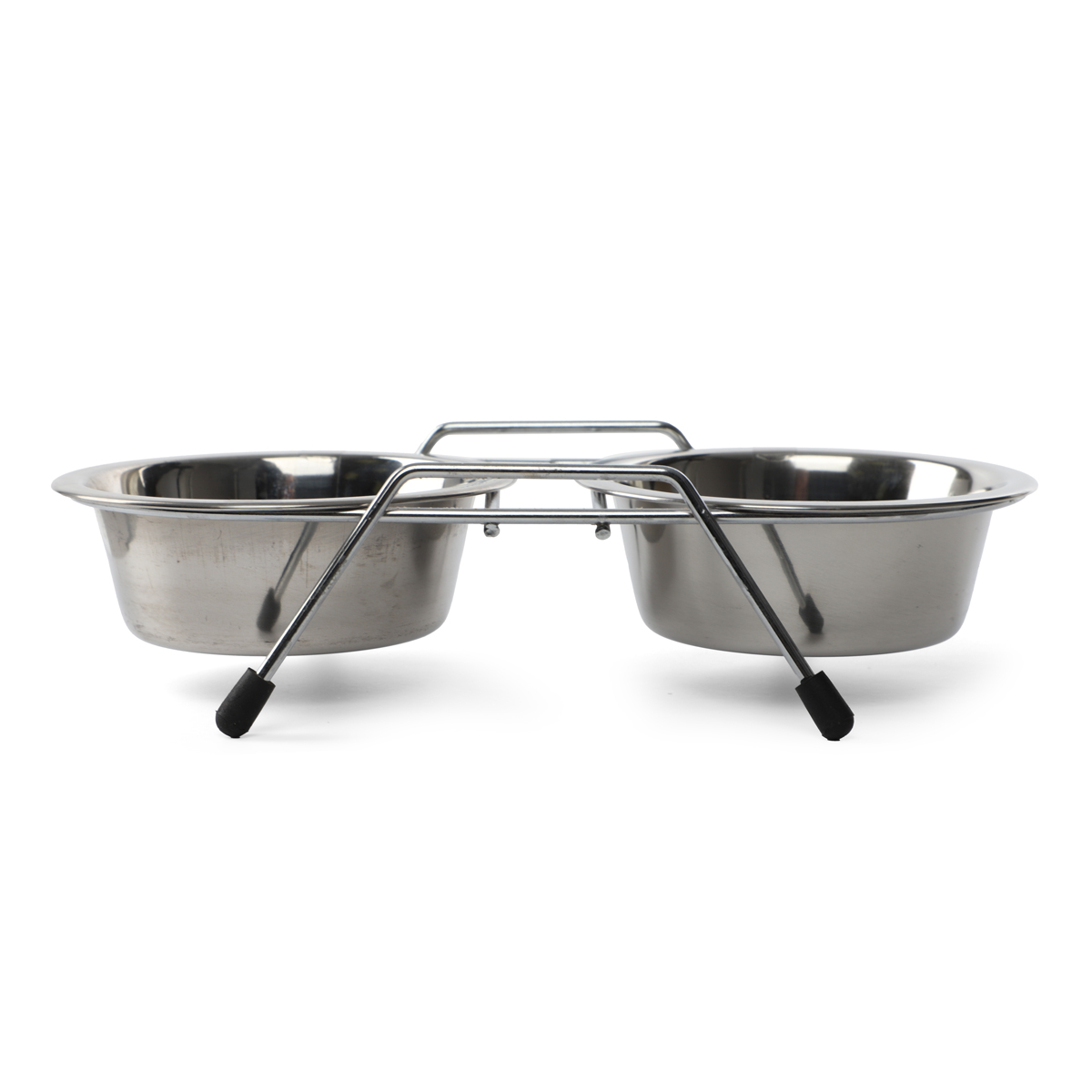 Миска металлическая на подставке, 2*0,20л 2