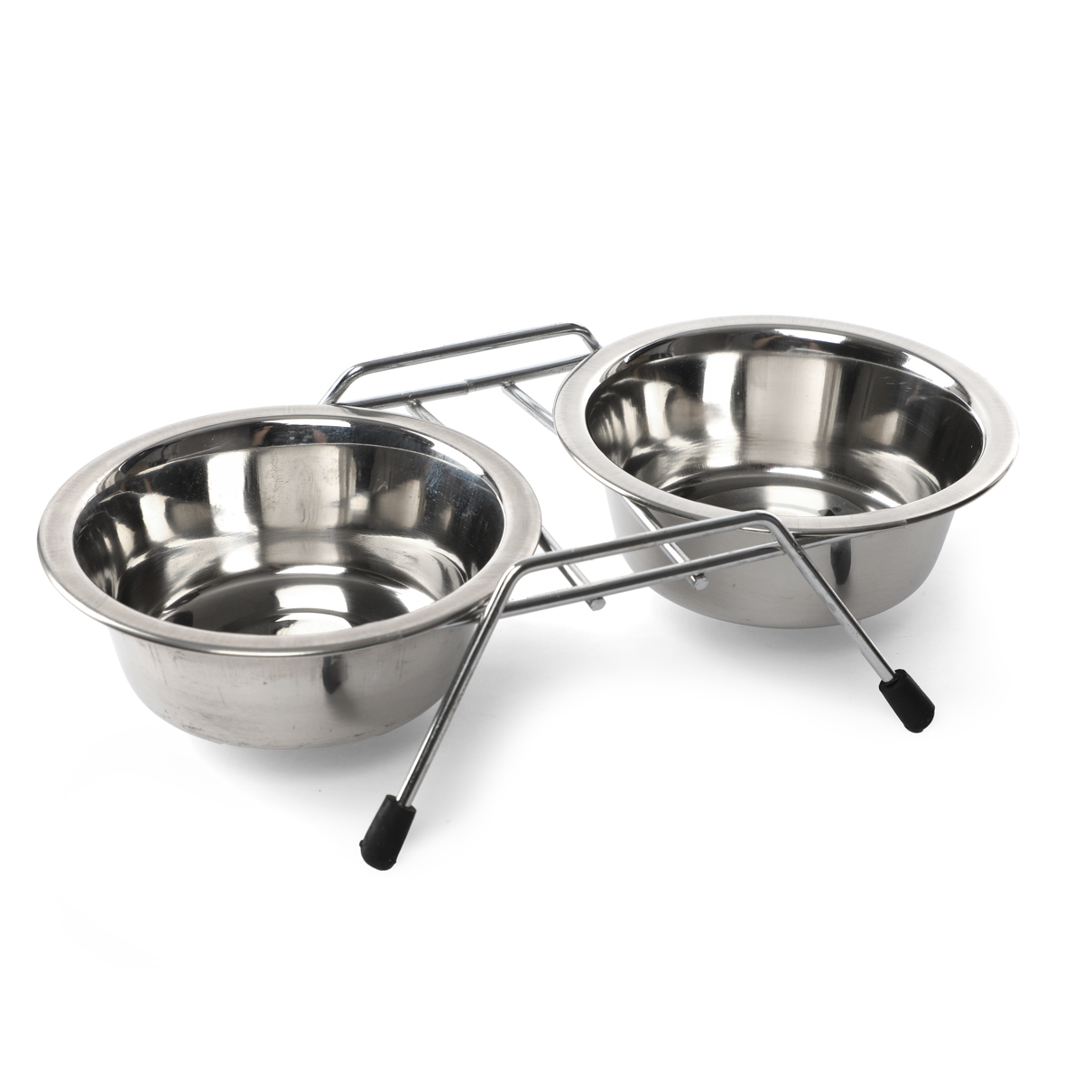 Миска металлическая на подставке, 2*0,20л 3