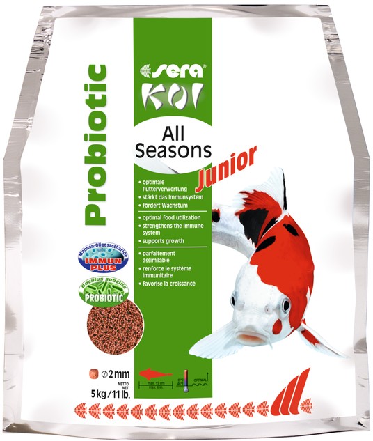 Корм для кои и прудовых рыб "Koi Junior All Seasons Probiotic", 5 кг