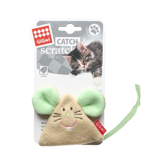 Игрушка для кошек Мышка со сменной кошачьей мятой 11см, серия CATCH & SCRATCH